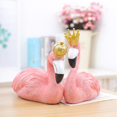 China Fairy Europe Resin Flamingo Figure Ornament For DIY Dollhouse Decoration for sale