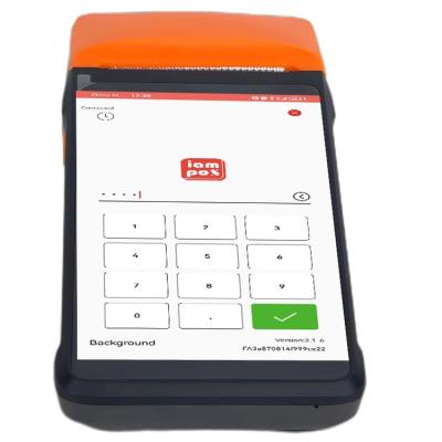 China Supermarkt 5,5 Zoll Handheld POS Terminal mit MTK 8766 CPU Motherboard und 58mm Drucker zu verkaufen