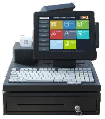 China 380Plus 12.1/14 inch kassa met 4GB RAM 58mm thermische printer en 405mm kassa Te koop