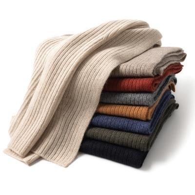 China Factory direct soft feeling soft design wholesales stylish cashmere top ribbed business grade men's scarf cashmere for sale