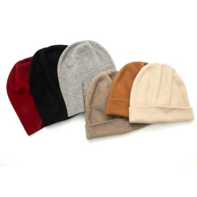 China Wholesale Fashion Winter Autumn Inner Mongolia Cashmere Beanie Hats Double Layer JOINT Factory Made for sale