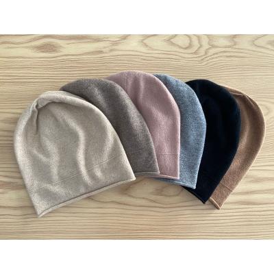 China breathable & Factory wholesale premium waterproof cashmere ladies double layer rolled egde beanie cashmere knitted hats for sale