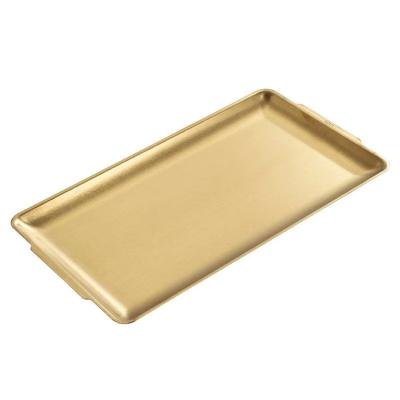 China Viable Hot Selling Outdoor Barbecue Stainless Steel Matte Service Tray High Quality Restaurant Rectangular Kitchen Barbecue Plate for sale