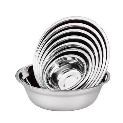 China Factory Price Multi Functional Stainless Steel Food Basin Thickened Deep Mixing Bowl for sale