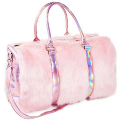 China High Quality China Manufacturer Custom Handmade Ladies Winter Handbags Fashion Plush Handbag with Laser Leather for sale