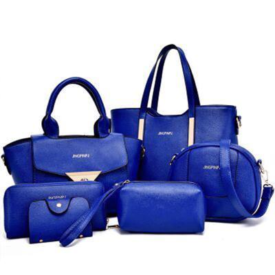 China 2022 Bags Set 6pcs Fashionable Luxury PU Leather Shoulder Bag Ladies Bags Women Handbags and Purse for sale