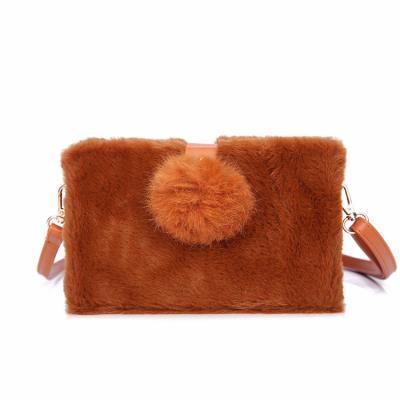 China Fashionable Women Girls Faux Fur Small Faux Fur Makeup Bag Cosmetic Plush Travel Storage Shoulder Bags for sale