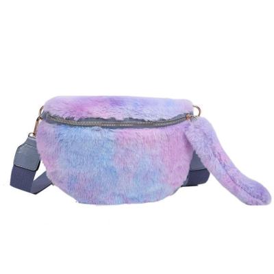 China Fashion Ladies Faux Fur Fanny Pack Soft Chest Bag With Custom Logo Fashionable Wholesale Elegant Waist Bag for sale