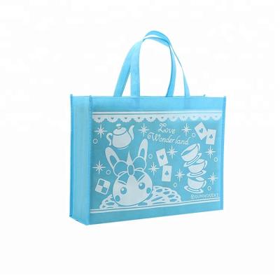 China OEM factory price sky blue reusable custom eco printed non woven bag with handle for garment for sale