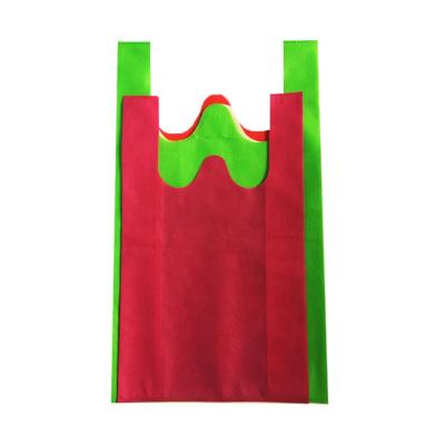 China Promotional Reusable Cheap Eco Nonwoven Fabric Vest Carrier Matching Shopping Bag With Large Quantity In Stock for sale