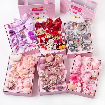 China Gift Box 18-Piece Sweet Set Korean Girl Children's Girl's Gift Korean Children's Girl's Gift Hair Ring Headdress Rubber Band Head Bow Hairpin Hair Rope for sale