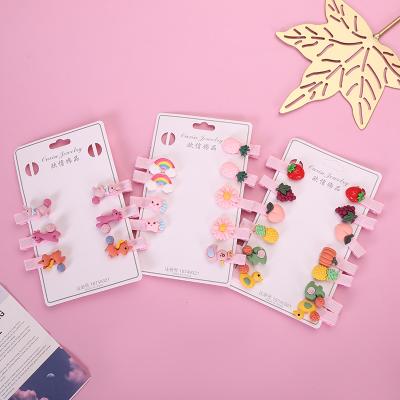 China Princess Cute Bangs Side Hair Clip Korea Cartoon Headdress Baby Hair Clip Cloth Clip Soft Children's Hairpin for sale