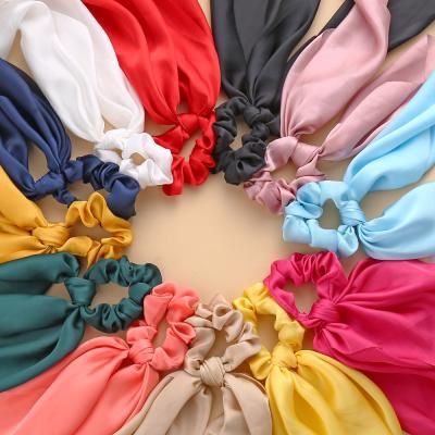 China European and American pure color fashion style long hair ponytail scarf stretch headband soft headband women ribbon accessories women for sale