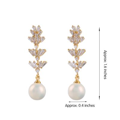 China CLASSIC Hot Wholesale Dangle Groups Imitation Pearl Earrings 925 Silver Needle For Women Fashion Gift Party Birthday Classic for sale