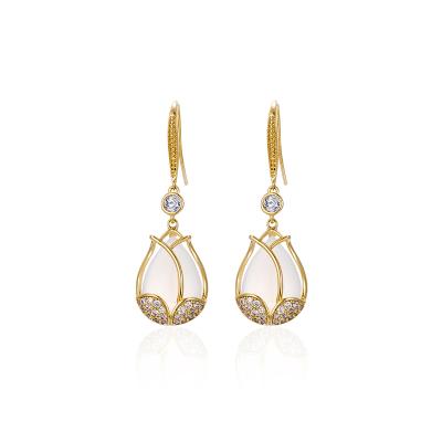 China CLASSIC New Arrival Fashion High Quality Gold Plated Dangle Earrings 925 Sterling Silver for sale