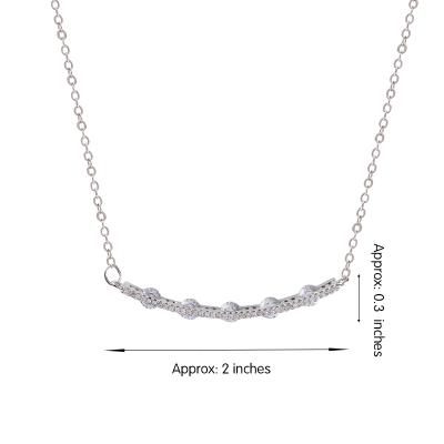 China New CLASSIC band interleave unique arc shape five zircon design fashion necklace for sale