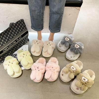 China Custom Made Raccoon Beach Women Raccoon Fur Slides Outdoor Fox Fur Slides Ladies Fashion Trend Pink Furry Fluffy Fluffy Slippers/Fur Slipper for sale