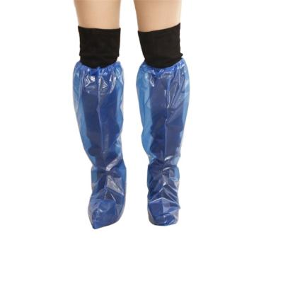 China Factory supply high quality disposable blue waterproof pe boot cover anti-slip for hospital for sale