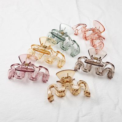 China Wholesale Elegant Transparent Acrylic Children's Hair Decoration Hair Claw Banana Clips Large For Women for sale