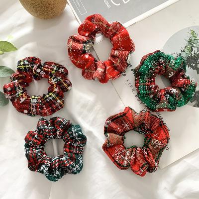 China Hair Decoration Veijer Christmas New Years Snowflake Crochet Cloth Hair Scrunchies For Women for sale