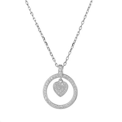 China Hot Selling CLASSIC 925 Sterling Silver Necklace For Women Love Circle Necklace Pendant for sale