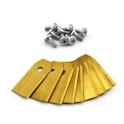 China Carbon Steel And Stainless Steel 43x18x0.75mm Extra Long Robot Motor Blades Fits For 230ACX Auto Mower for sale