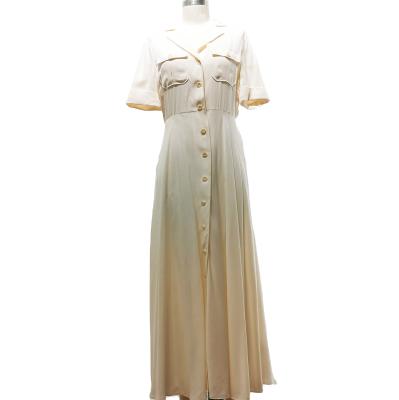 China 2021 New Arrival High Quality Short Sleeve Dress Women's Breathable Silk Elegant White Long Dress for sale