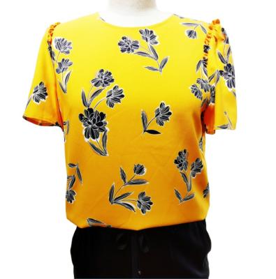 China High quality OEM new arrival blouse TOWO464 casual women's blouse TOWO464 floral prinred short sleeve blouse for women for sale