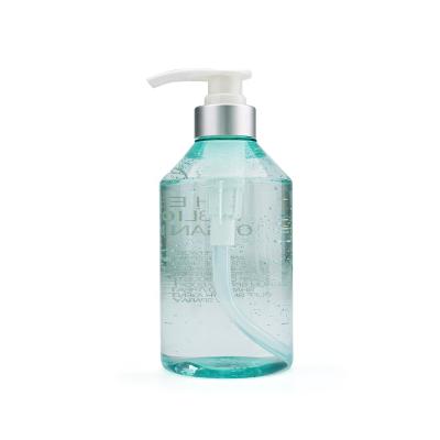 China 500ml Cosmetic Blue Shower Gel Bottle Shampoo PET Shampoo Plastic Bottle Bathroom Packaging Customized for sale