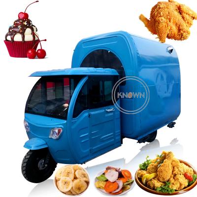 China Snack In The Street Promotion 3 Wheels Electric Tricycles Food Cart Fast Mobile Food Vending Truck Car For Sale Europe for sale