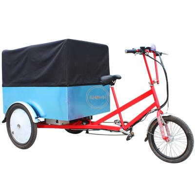 China OEM T01B cargo bike adult tricycle pedal and food trailer trolley 3 wheels electric tricycle scooter adult food trailer track for sale