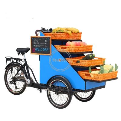 China Electric adult vegetable tricycle retail electric food tricycle OEM cargo tricycles cargo bike mobile food vending car for sale