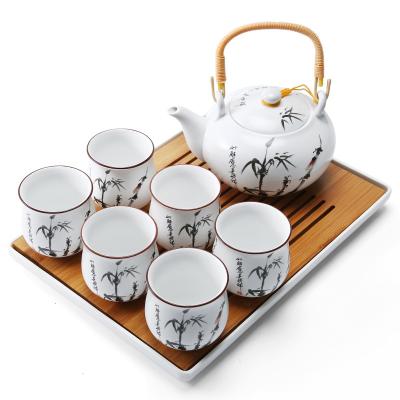 China Viable traditional chinese gongfu coffee packaging teapot and tea sets gift box with 6 ceramic teacups teasets for sale