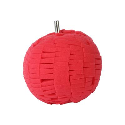 China Drill Metal Super Quality 100mm Red Sponge Ball Power Polishing Cone For Car Wheel Hub Automotive Care for sale