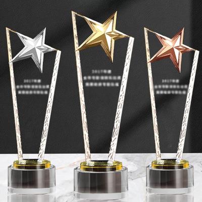 China Acrylic Customized Clear Acrylic Crystal Glass Transparent Award Trophy For Professional Gift Sports, Tournaments And Competitions for sale