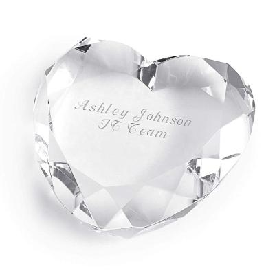 China Outdoor Acrylchina Customized Clear Acrylic Block Heart Block Wedding Gift Memorable Acrylic Block Heart Gift For Mother And Daughter for sale