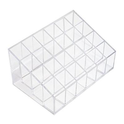 China Multi Holes Customized Plastic Cosmetic Organizer Litstick Holders Clear Acrylic Color Acrylic Lipstick Display Rack 300mm*200mm*50mm Or Custom Size for sale