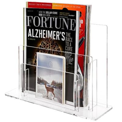 China Durable Custom Clear Acrylic Multi-Layer Display Rack Magazine Display Rack for sale