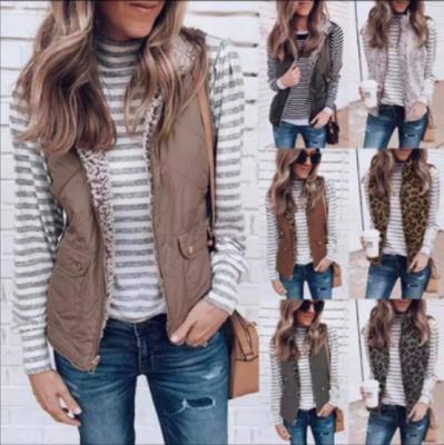 China 2021 Wholesale Warm Sale Women Leopard Fur Vest Autumn Winter Fashion Double Sided -Wear Vest Windproof Vest DOM1999 for sale