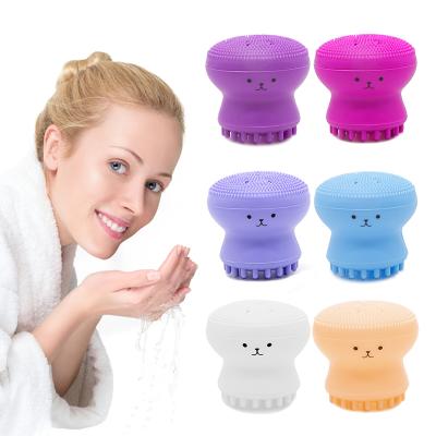 China DEEP CLEANSING Waterproof Silicone Face Detergent Wash Brush Soft Facial Brush Massage Sweep Cleansing for sale