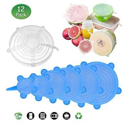 China Non Spill Frade Dighealth 6pcs Food Keep Cool Bowl Lids Silicone Universal Stretch And Seal Lids Covers Set Package for sale