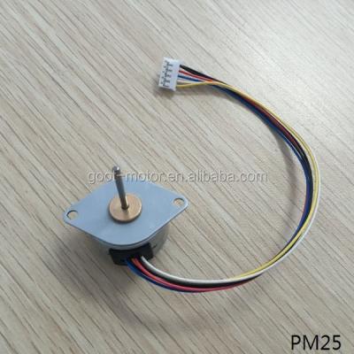 China 25mm Miniature Stepper Motor 4 Wire 2 Phase Permanent Magnet Motor PM25S-048- for sale