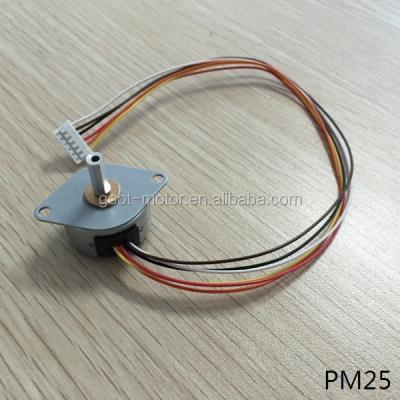 China 25mm 12V 4-Phase 6-Wire High Torque 12v Stepper Motor PM25S-048 for sale