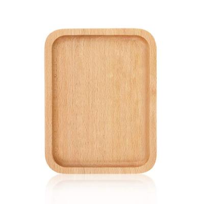 China Rectangle Disposable High Quality Natural Dinner Beech Wood Serving Dish For Kitchen for sale