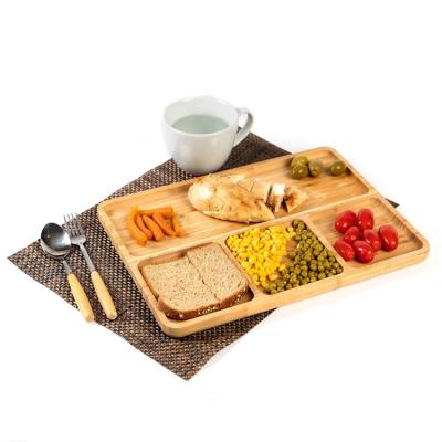 China Disposable Portable Set of 2 Dried Fruit Snacks Lunch Dish Kitchen Dish Bamboo Wooden Kids for sale