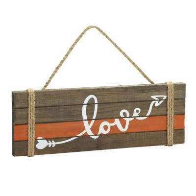 China Hot Sale Style Retro Folk Modern Brown Wood Plank Wall Hanging Art Sign Board Wooden Rack for sale