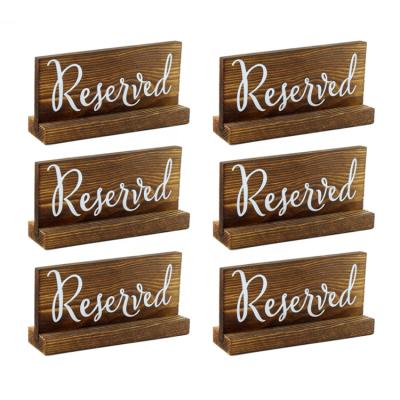 China Exquisite Europe Set of 6 Rustic Wood Block Sign Decor Custom Wooden Signs for Weddings for sale