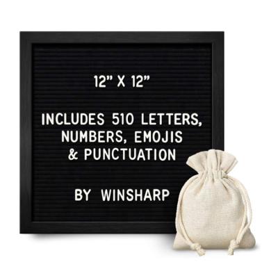 China New Design Europe Black 12*16 Frame Changeable Sign Felt Letter Board For Decor for sale