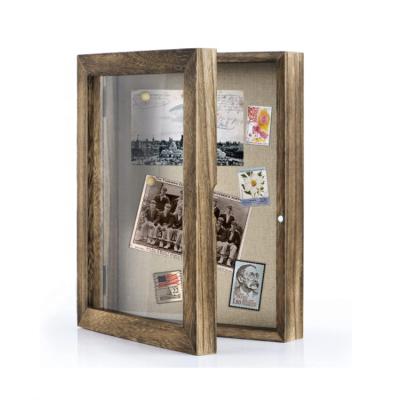 China Environmentally Friendly Creative Wooden Magnetic Wooden Picture Frame 3D Retro Picture Hanging Wall Frame for sale