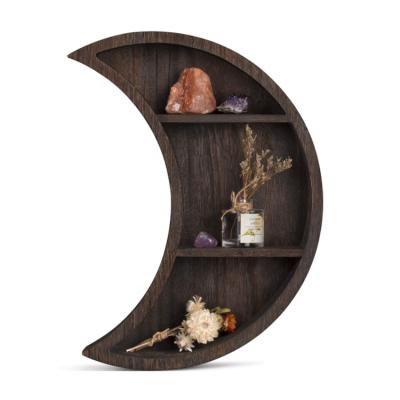 China Storage Best Selling Cheap Decorative Crescent Moon Shelf Wooden Wall Shelf Moon Shelves for sale